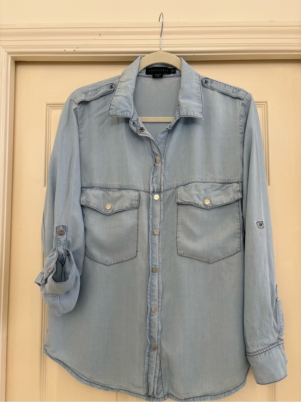 Sanctuary Light Blue Chambray Button-Down Shirt